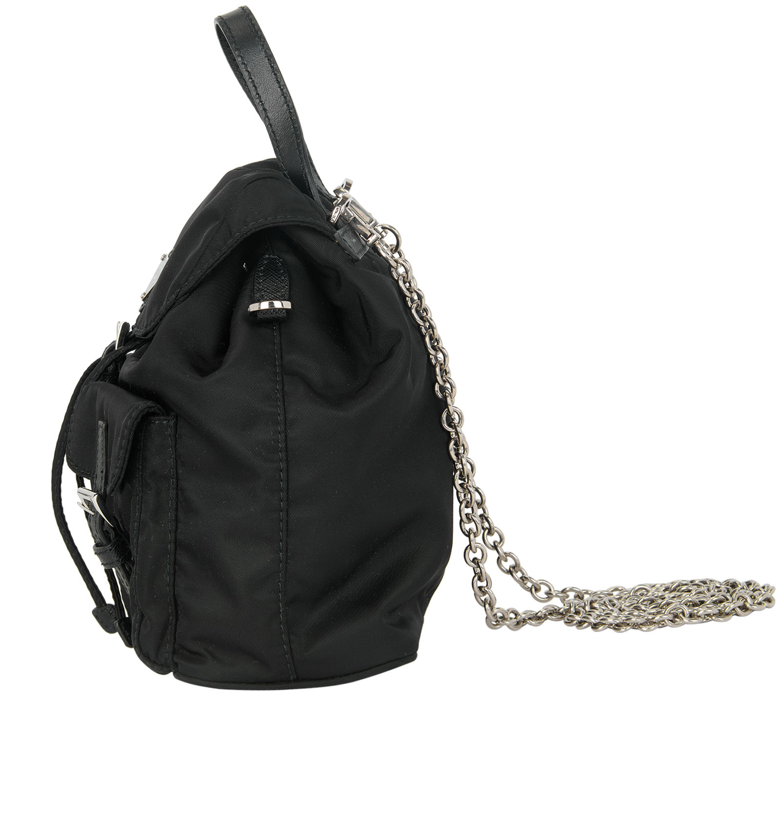 Mini Backpack Shape Crossbody, &pound;895, Handbags, Black, Nylon, Bottom view